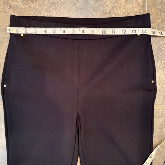 Jones New York Black Relaxed Dress Pants Slimming Stretch Gold Rivets Pull On SM - Picture 9 of 13